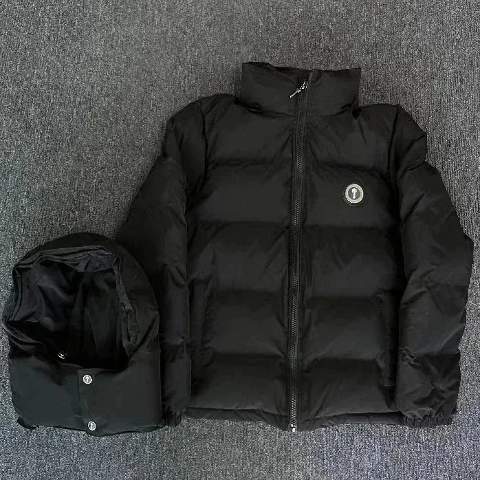 Black Puffer Jacket with Detachable Hood