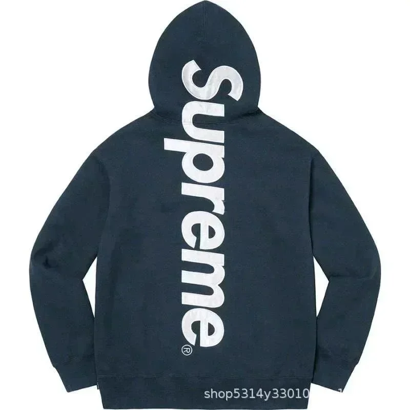 Supreme Vertical Logo Hoodie E550宝蓝色