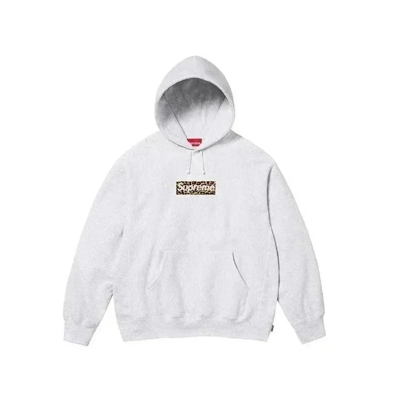 Supreme Box Logo Leopard Grey Hoodie
