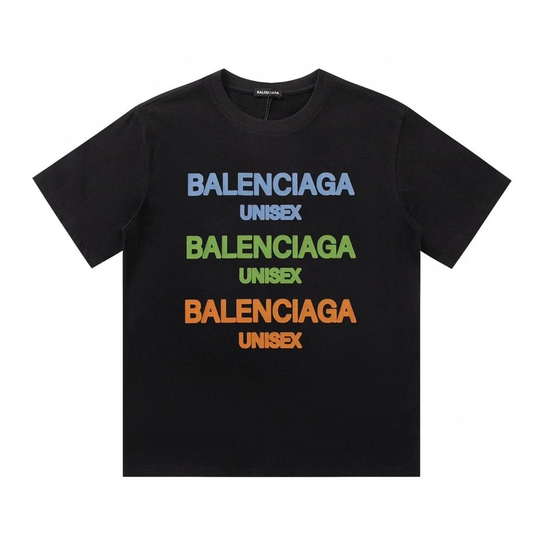 Balenciaga Unisex Triple Logo Black T-Shirt