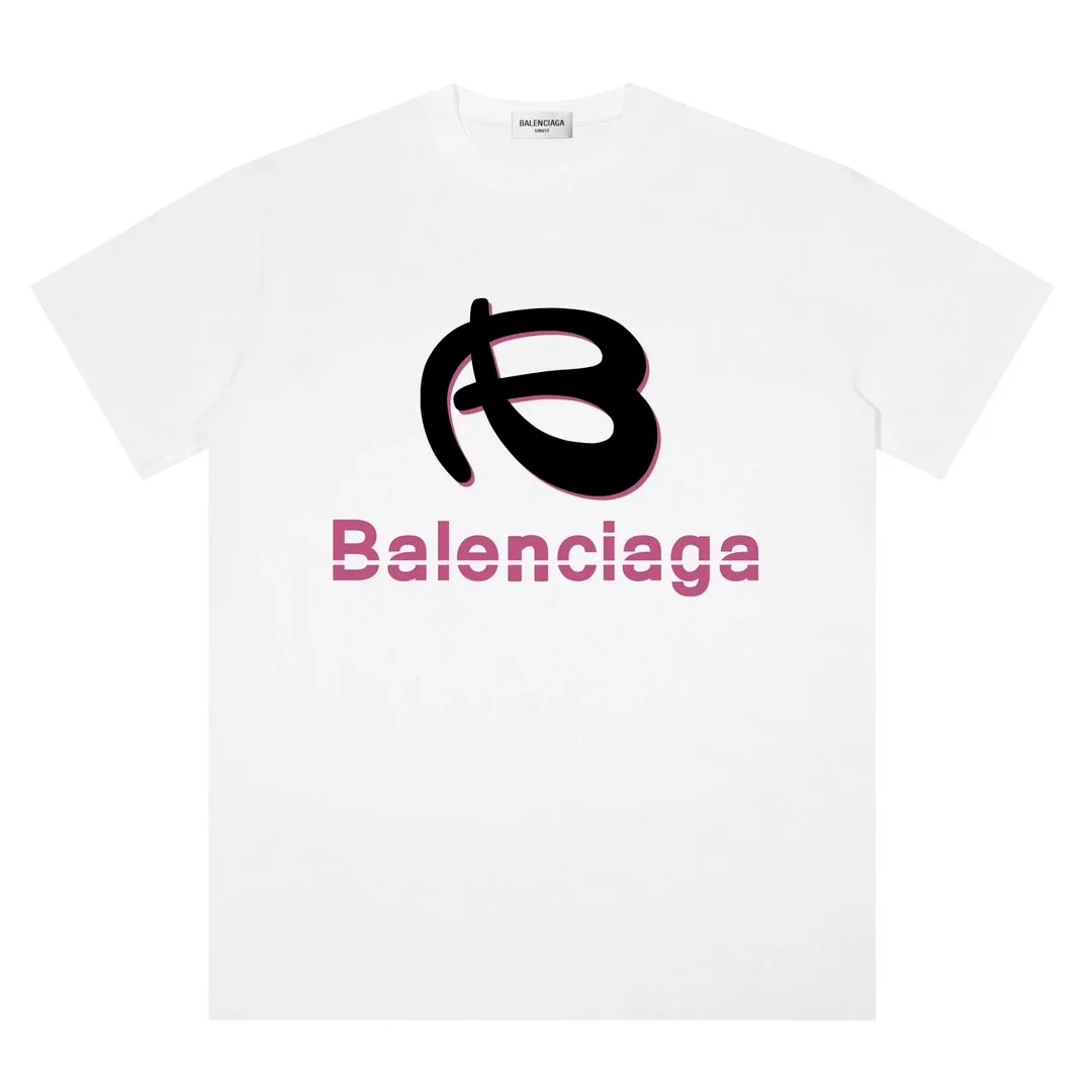Balenciaga White 'B' Logo T-Shirt