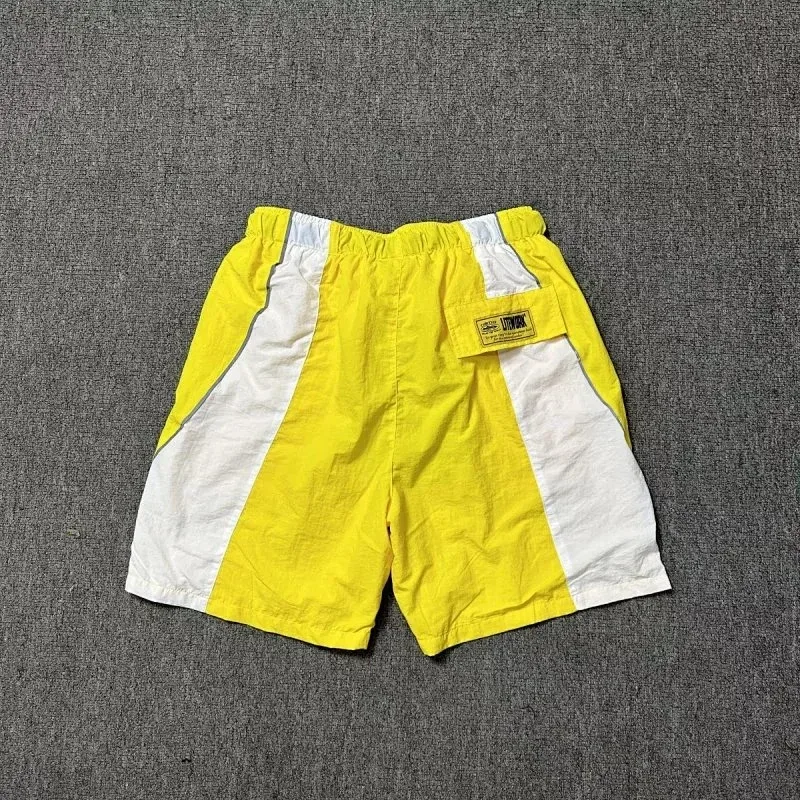 Unknown Yellow & White Panelled Shorts