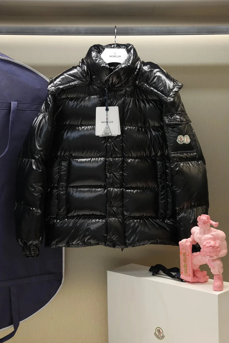 Moncler Black Glossy Puffer Jacket