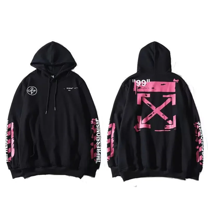 Off-White OW100 Black with Pink Hoodie