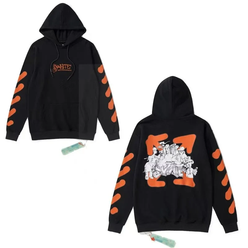 Off-White OW100 Black & Orange Graphic Hoodie