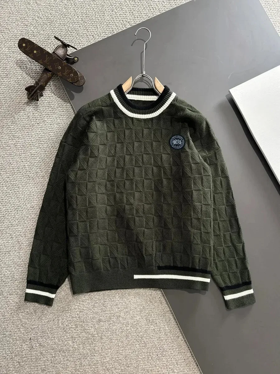 Louis Vuitton Classic Logo Olive Green Sweater