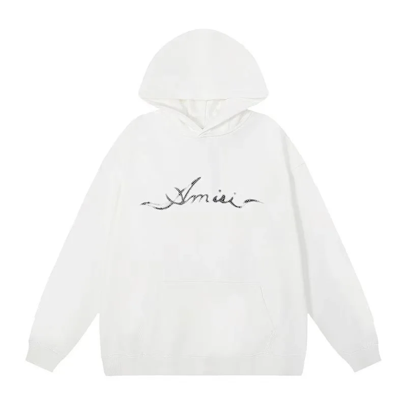 Amiri White Hoodie with Embellished Logo