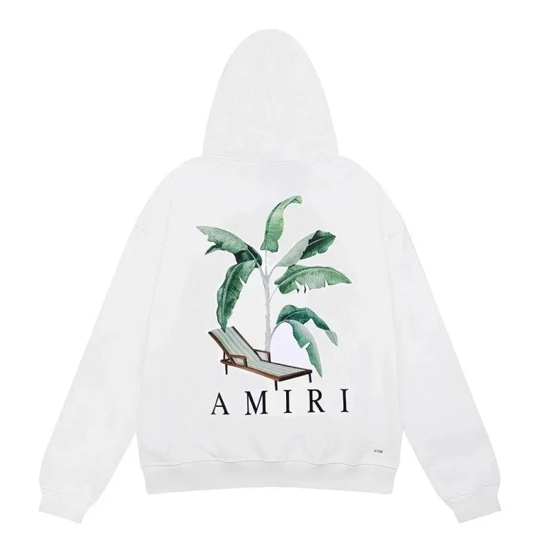 Amiri White Tropical Print Hoodie