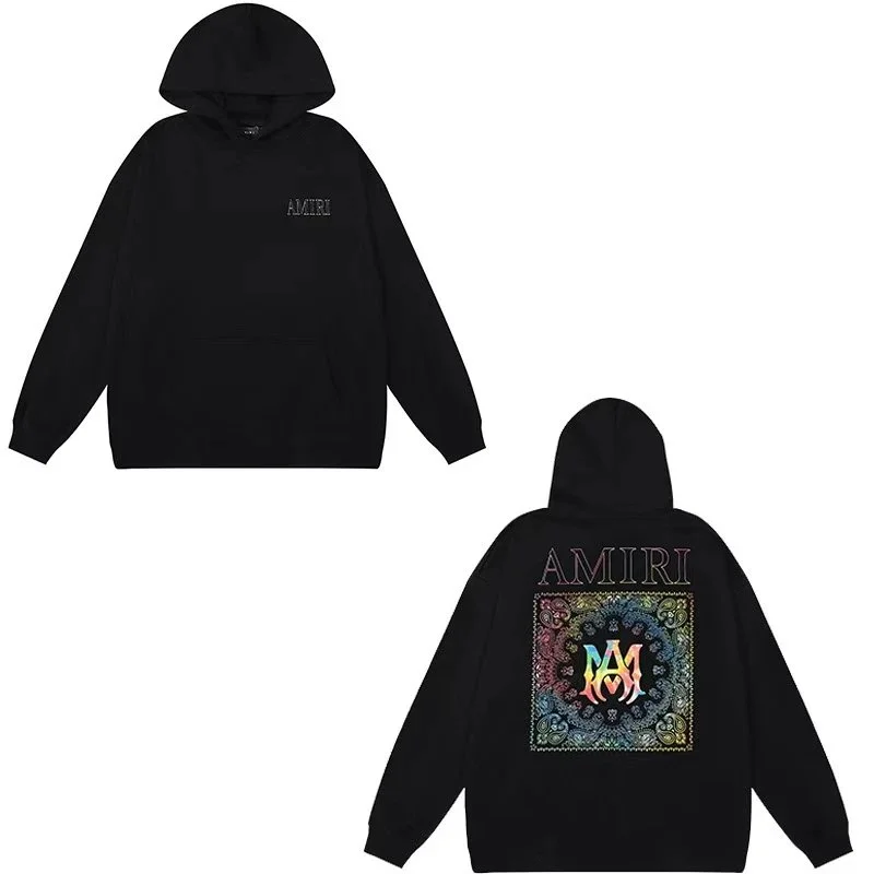 Amiri Rainbow M Logo Black Hoodie