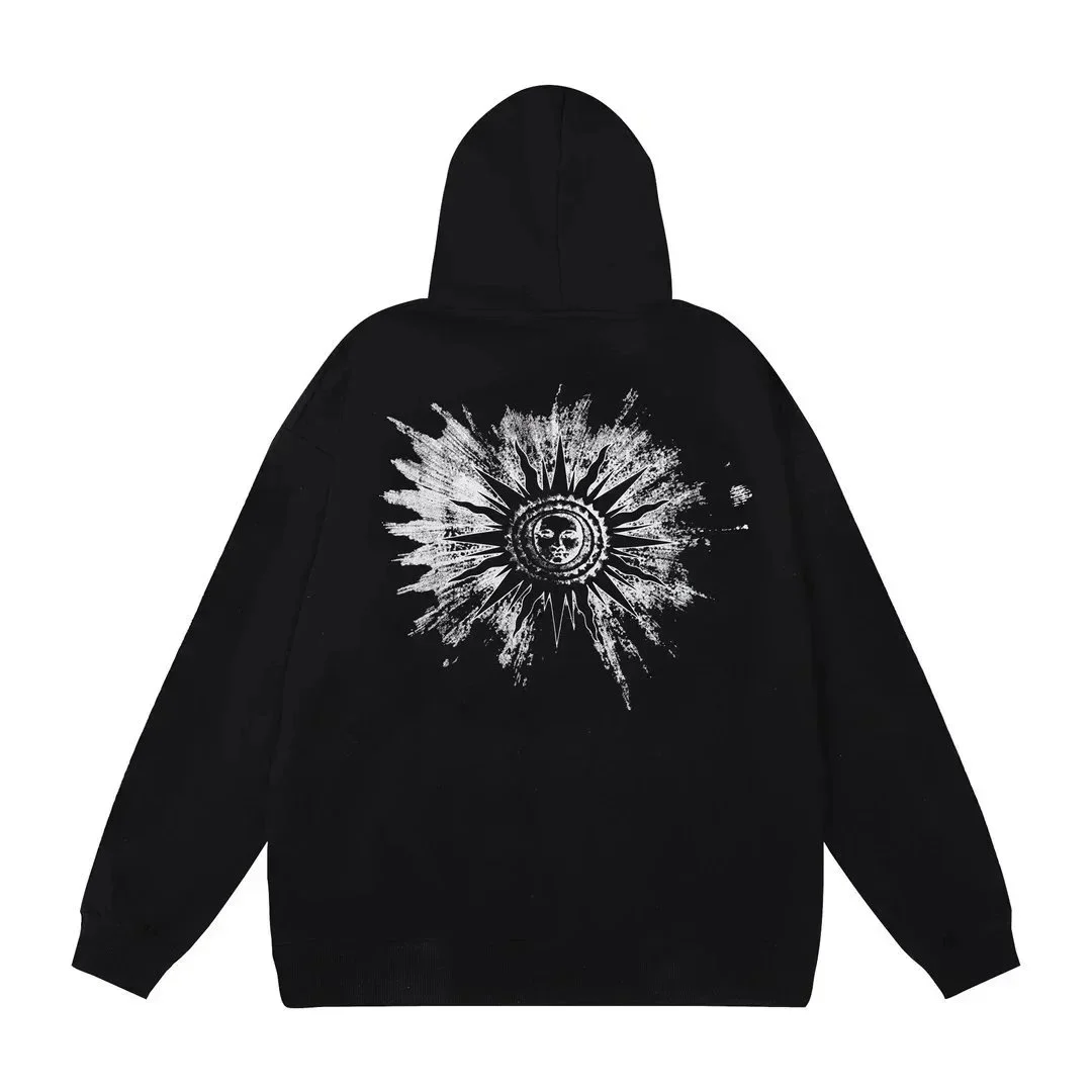 Black Sunburst Graphic Hoodie
