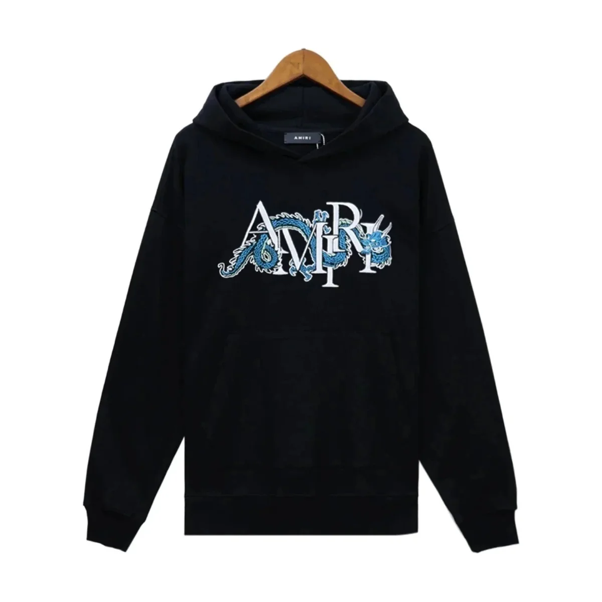 Amiri Dragon Embroidered Hoodie Black