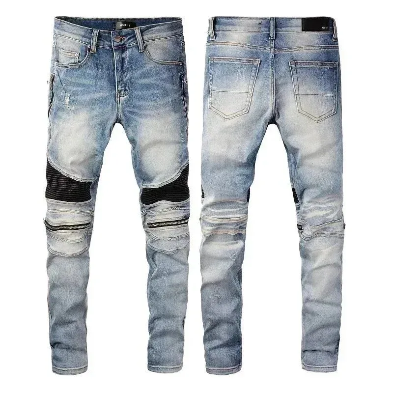 Amiri MX1 Light Wash Biker Jeans