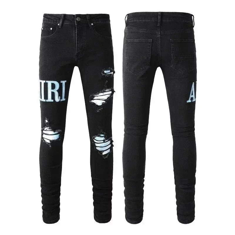Amiri MX1 Black Distressed Jeans