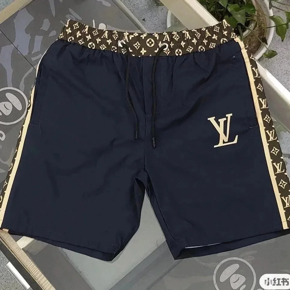 Louis Vuitton Monogram Panel Shorts Navy