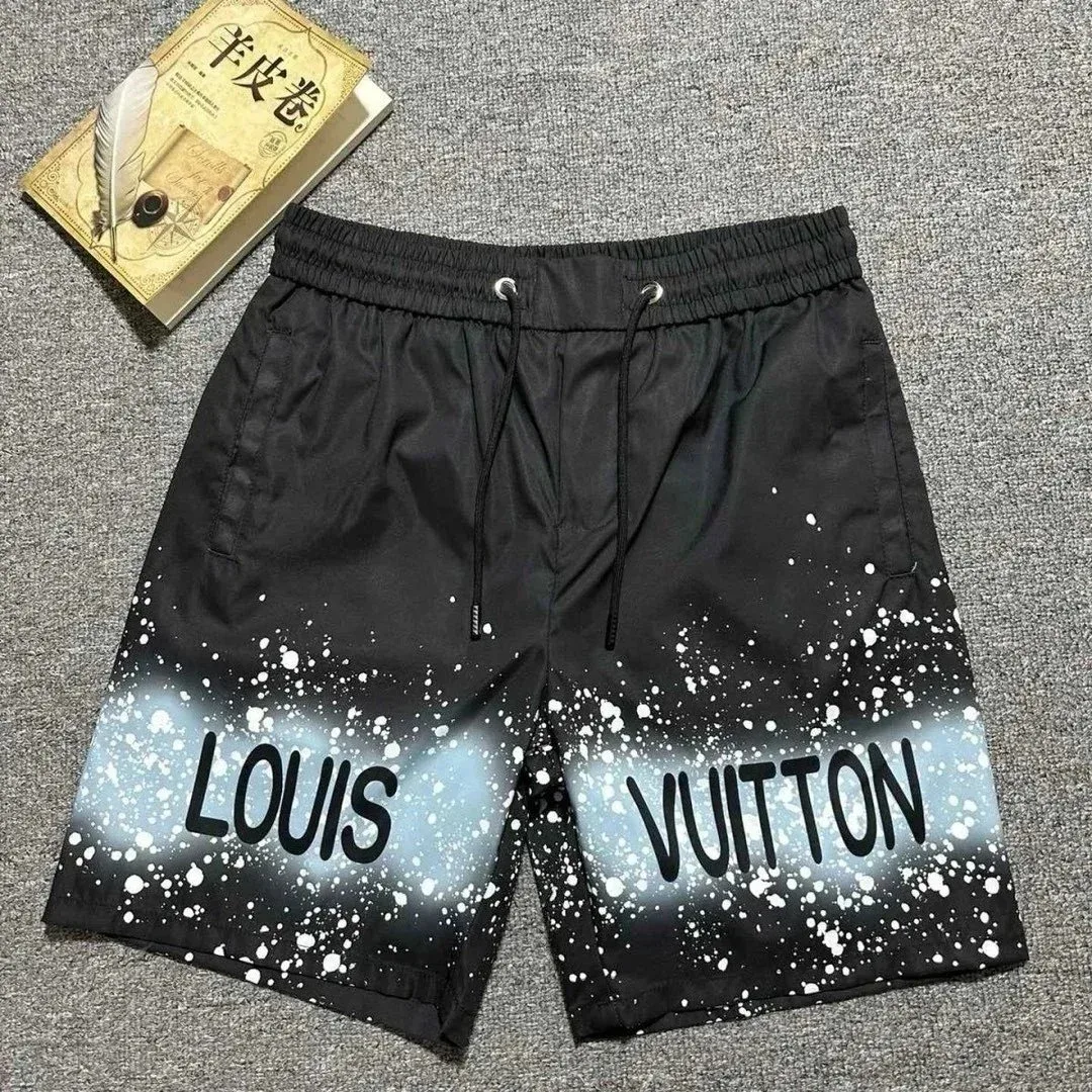 Louis Vuitton Black & White Splatter Print Shorts