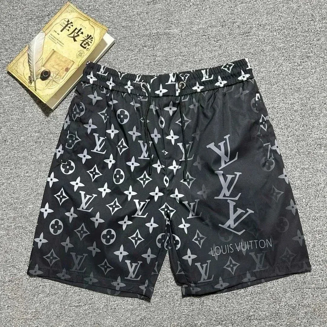 Louis Vuitton Monogram Print Shorts Black