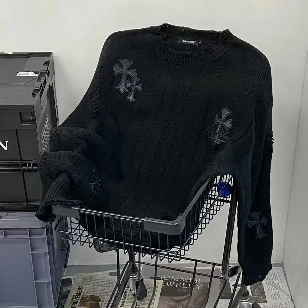 Chrome Hearts CH Cross Black Sweater