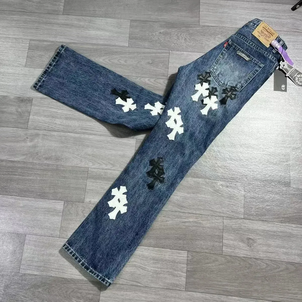 Chrome Hearts Cross Embroidered Jeans