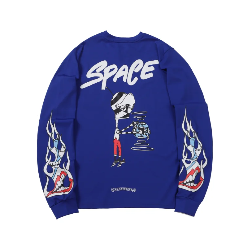 Chrome Hearts Space Print Long Sleeve T-Shirt Blue