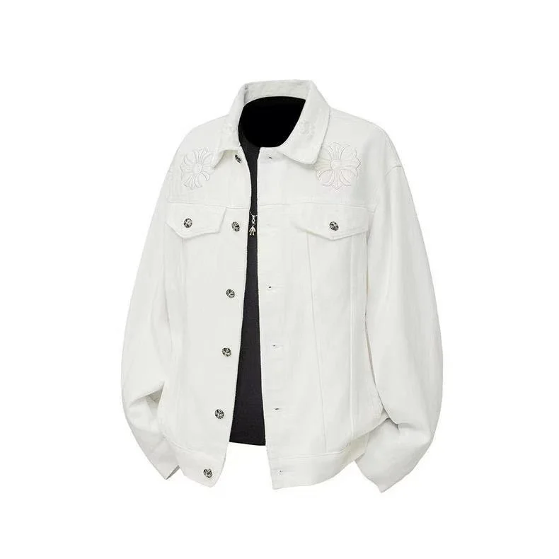 Chrome Hearts CH Cross White Denim Jacket