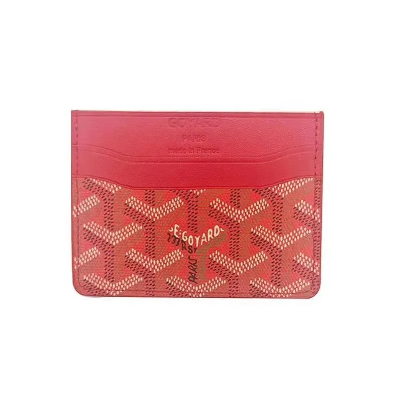 Goyard Red Goyardine Card Holder
