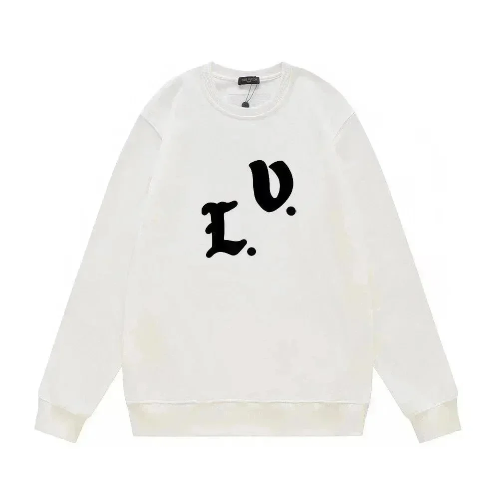 Unisex White L.V. Logo Sweatshirt