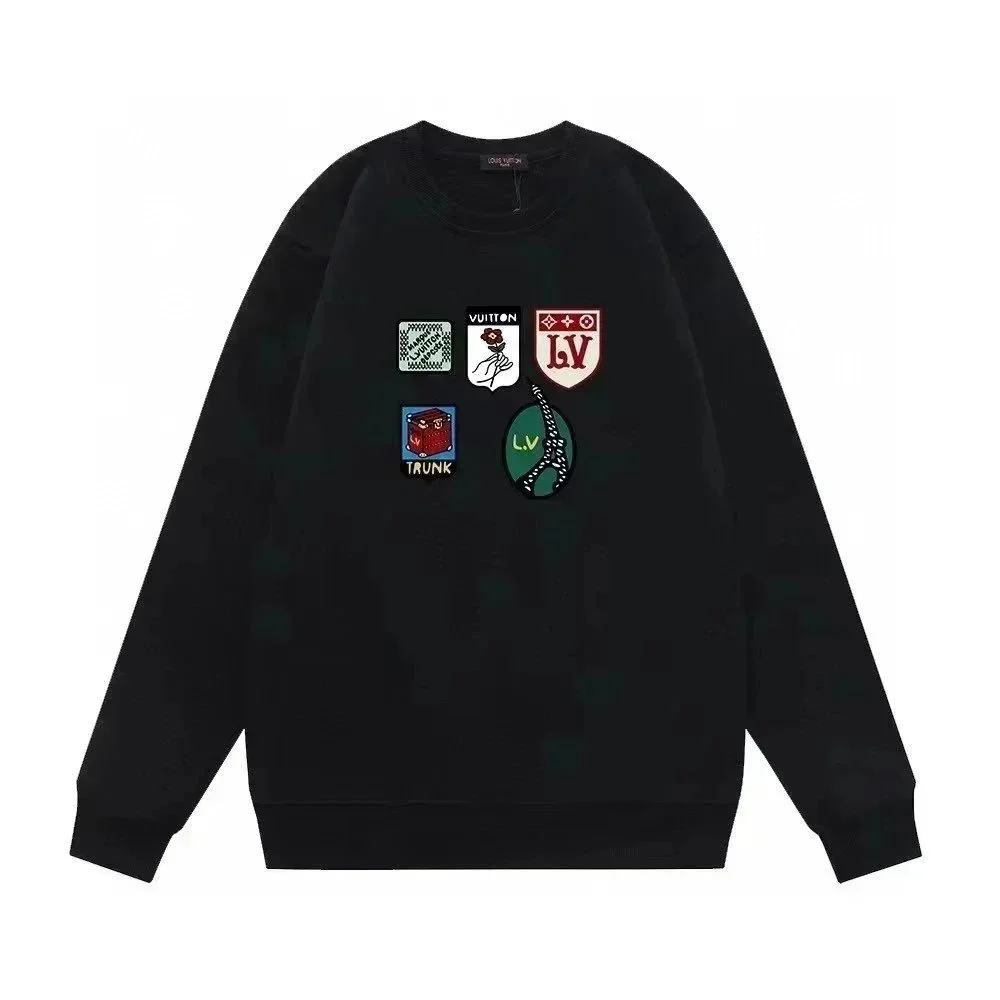 Louis Vuitton Black Patchwork Crewneck Sweatshirt