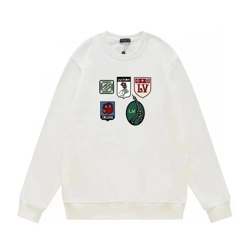 Louis Vuitton White LV Patches Crewneck Sweatshirt
