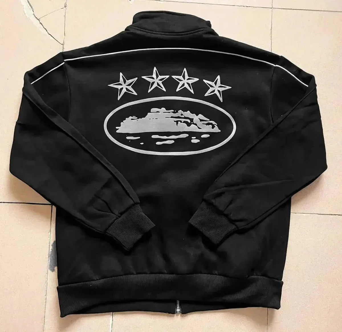 Black Jacket with Stars and Mountain Print