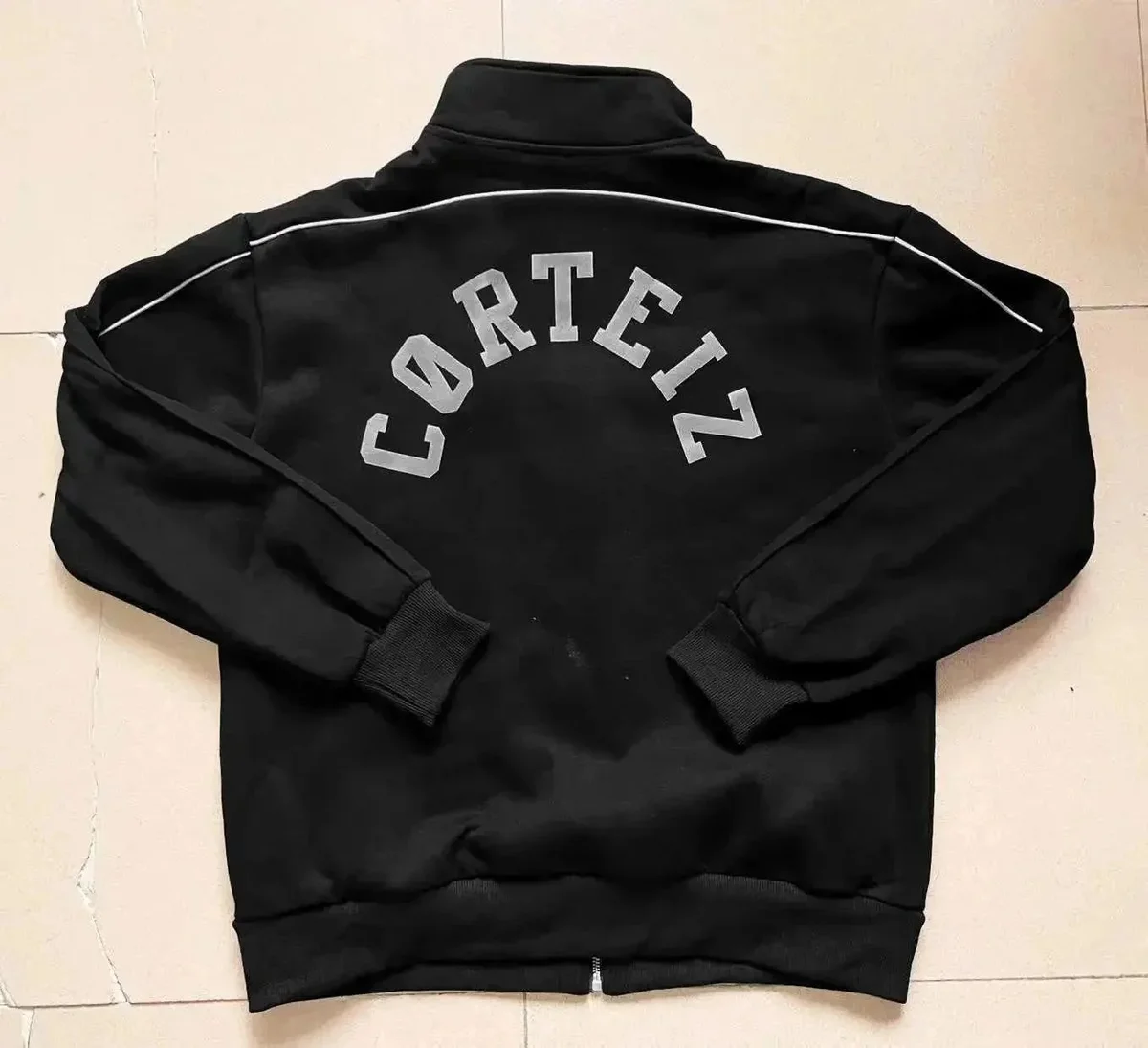 Corteiz Black Jacket with White Lettering Tracksuit Top