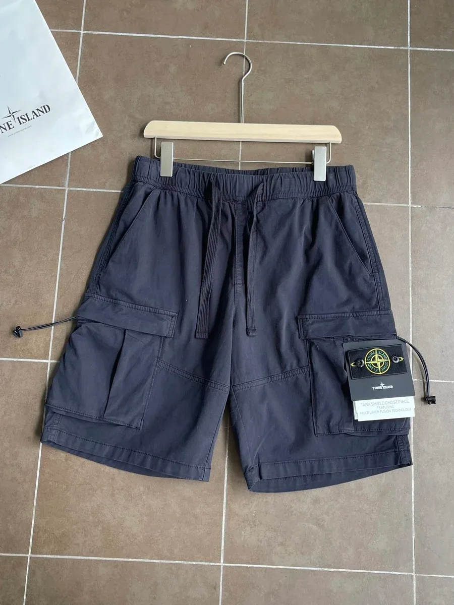 Stone Island Tank Shield Ghostpiece Navy Cargo Shorts