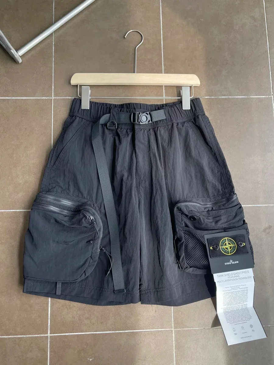 Stone Island Tank Shield Ghost Piece Black Shorts