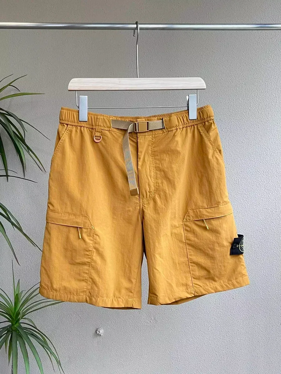 Stone Island 68-15 Cargo Shorts Mustard Yellow
