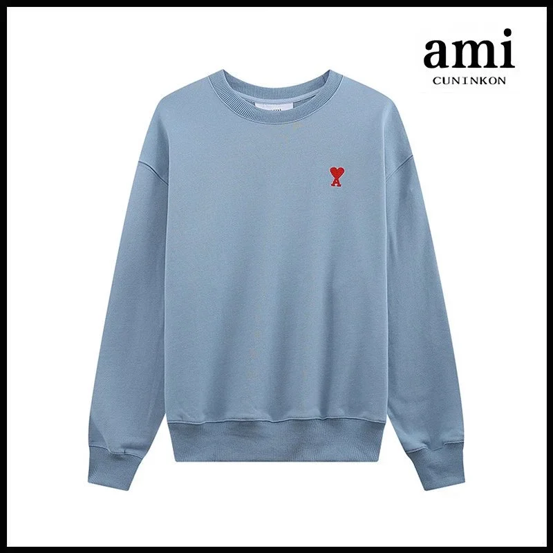 AMI Cuninkon Light Blue AM Heart Sweatshirt