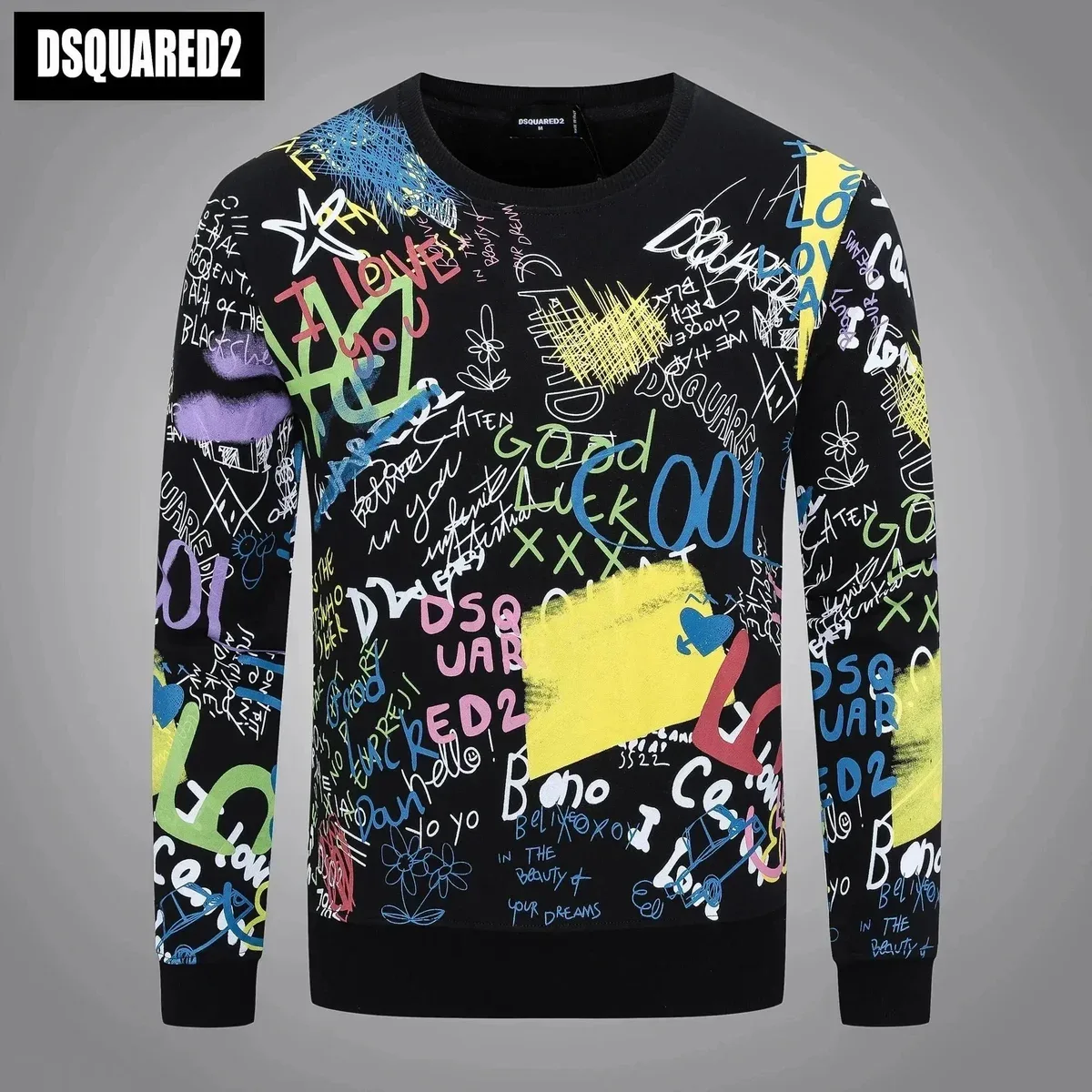 DSQUARED2 DSQ2020 Q-1 Black Printed Sweatshirt