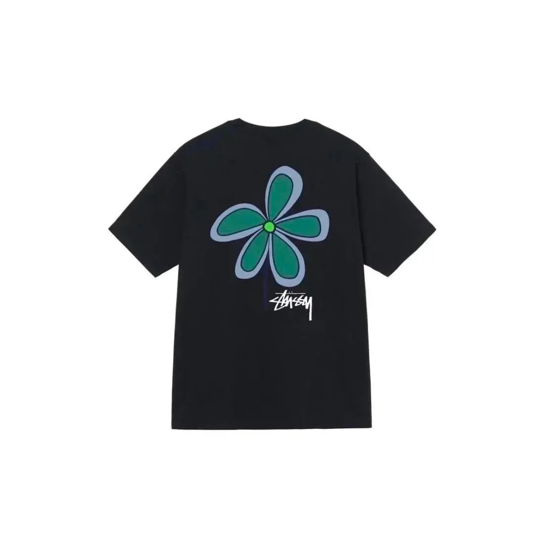 Stussy Flower Print T-Shirt 24 Black T-Shirts
