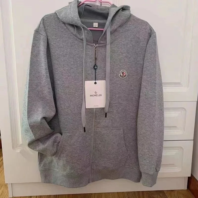 Moncler Grey Logo Hoodie Jacket