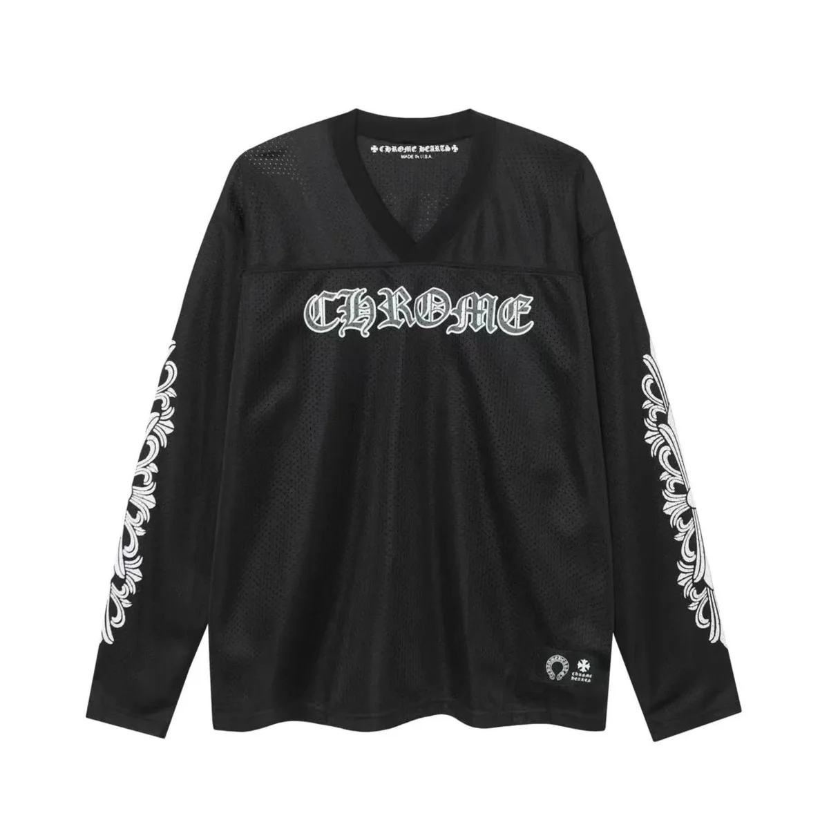Chrome Hearts CHROME Jersey Black Long Sleeve Top