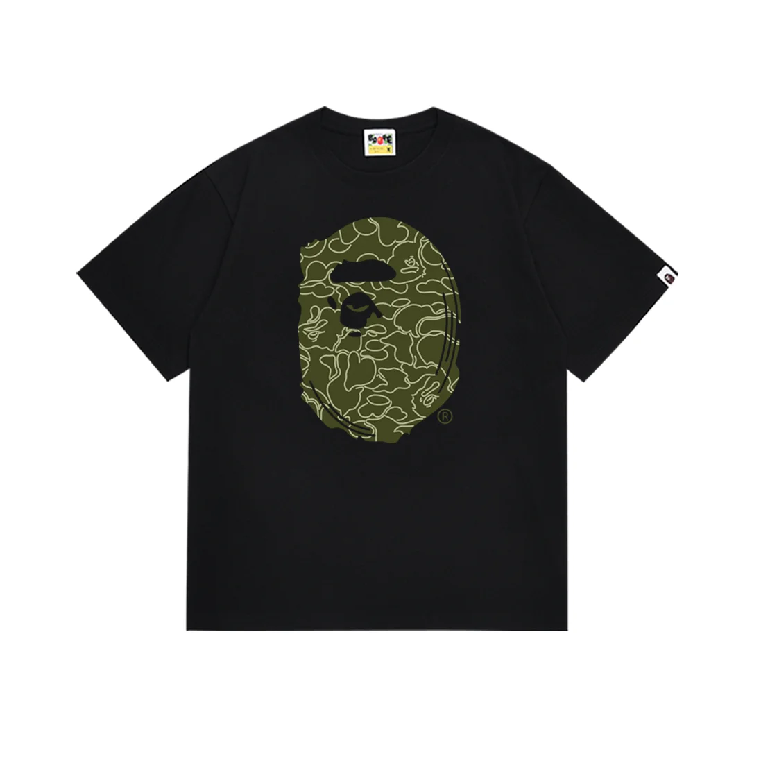 A Bathing Ape BAPE STA Black Green Camo T-Shirt