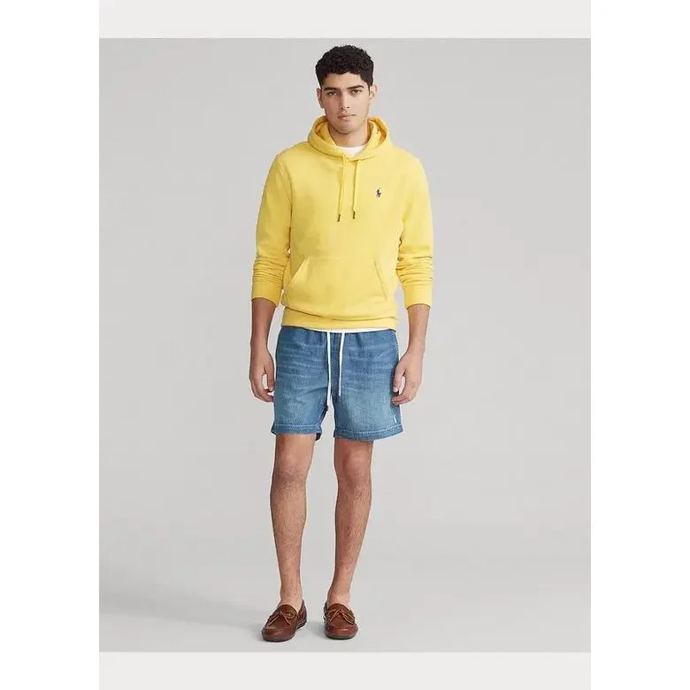 Polo Ralph Lauren Big Pony Yellow Hoodie with Denim Shorts
