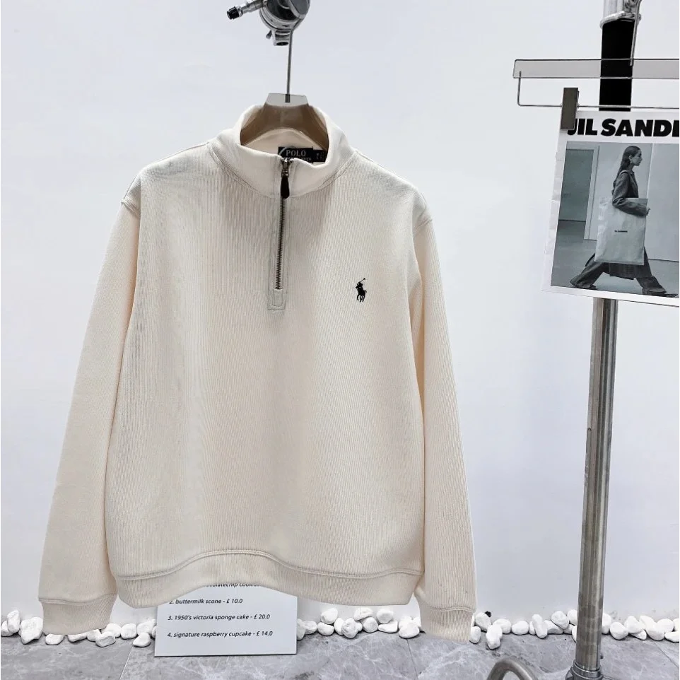 Polo Ralph Lauren Classic Logo Half-Zip Sweater Cream