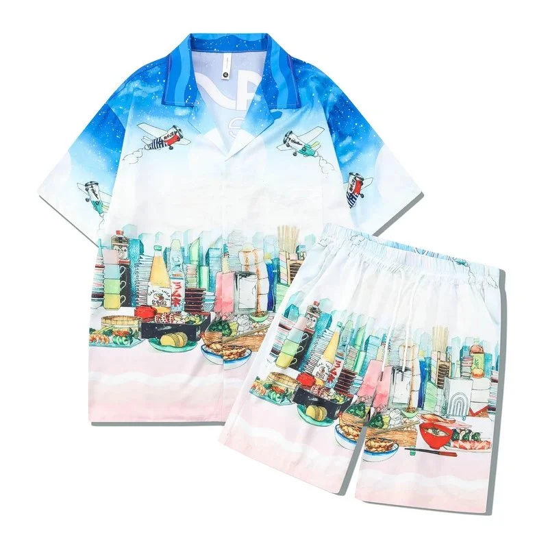 Unisex 05蓝白 Printed Set Casual Co-ord Set