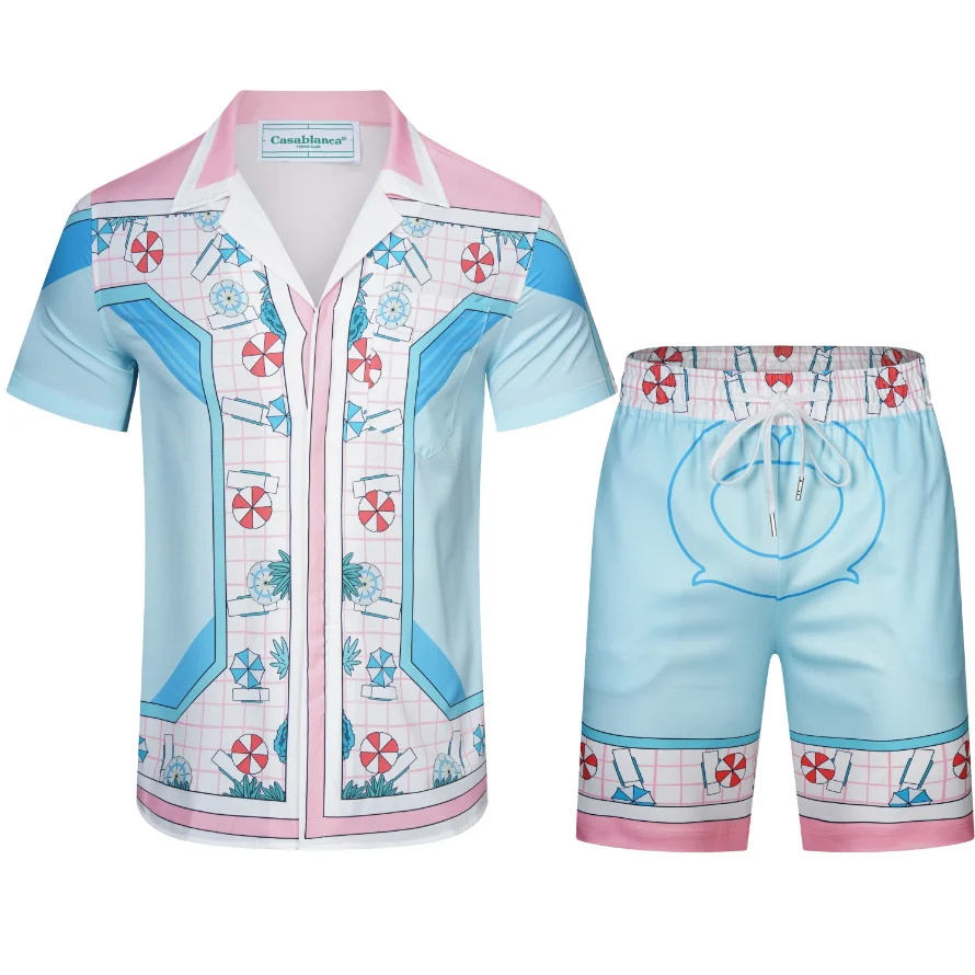 Casablanca Beach Paradise Shorts Set Blue