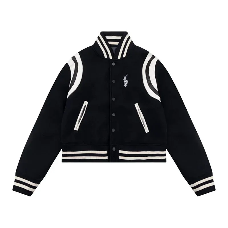 Polo Ralph Lauren Classic Logo Black & White Baseball Jacket