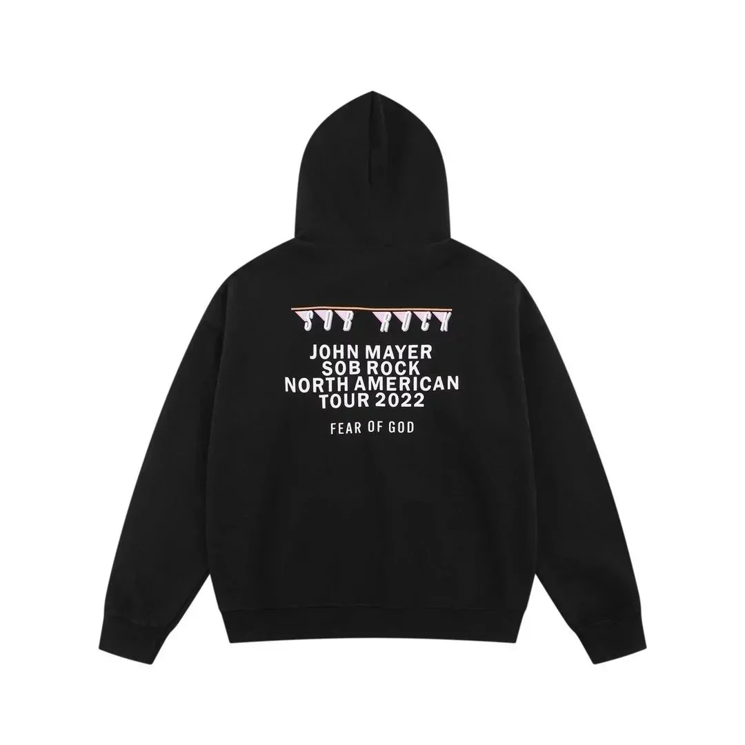 Fear of God Essentials Black John Mayer Tour Hoodie