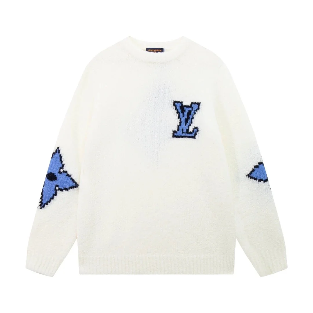 Louis Vuitton Tabi White Blue Logo Sweater