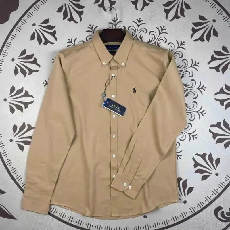 Polo Ralph Lauren Classic Logo Beige Button-Up Shirt