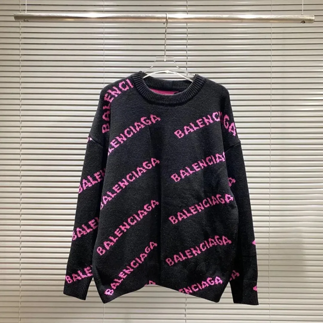 Balenciaga Pink Logo Knit Sweater