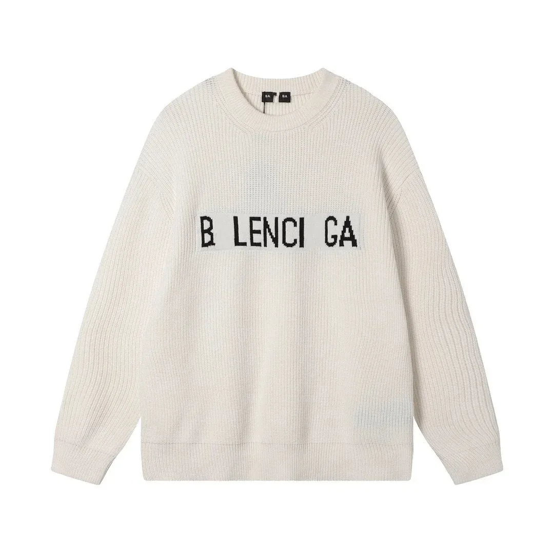 Balenciaga Cream 'B LENCILA' Knit Sweater