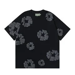 Black Floral Print Oversized T-Shirt